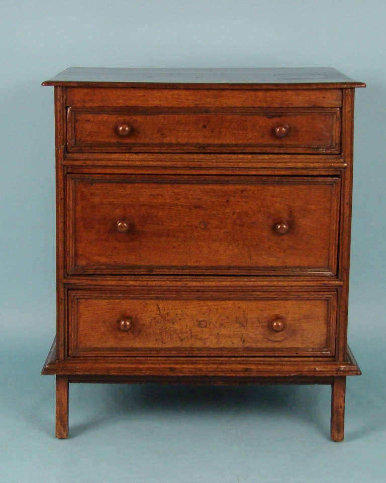 Charles II English Provincial Oak 3 Drawer Chest