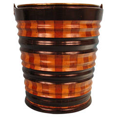 Dutch Fruitwood and Ebonized Bucket