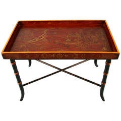 Chinoiserie Red Lacquer Low Table