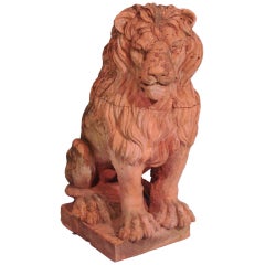 Terracotta Garden Decoration in the Form of a Lion
