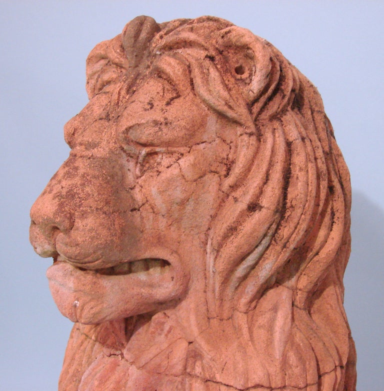 Terracotta Garden Decoration in the Form of a Lion