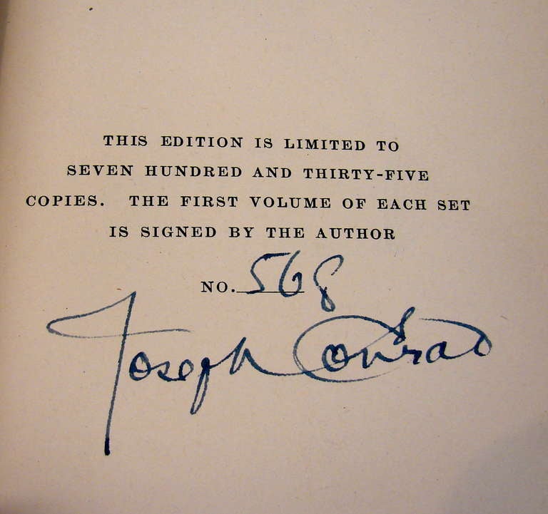 Leatherbound Works of Joseph Conrad Complete in 24 Volumes, Signed In Good Condition In San Francisco, CA