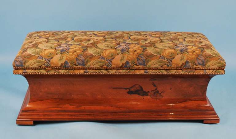 British Rosewood Upholstered Ottoman
