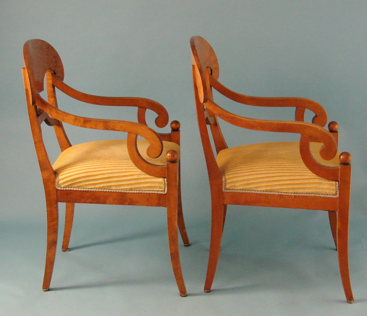 FIne Pair of Swedish Late Empire Arm Chairs