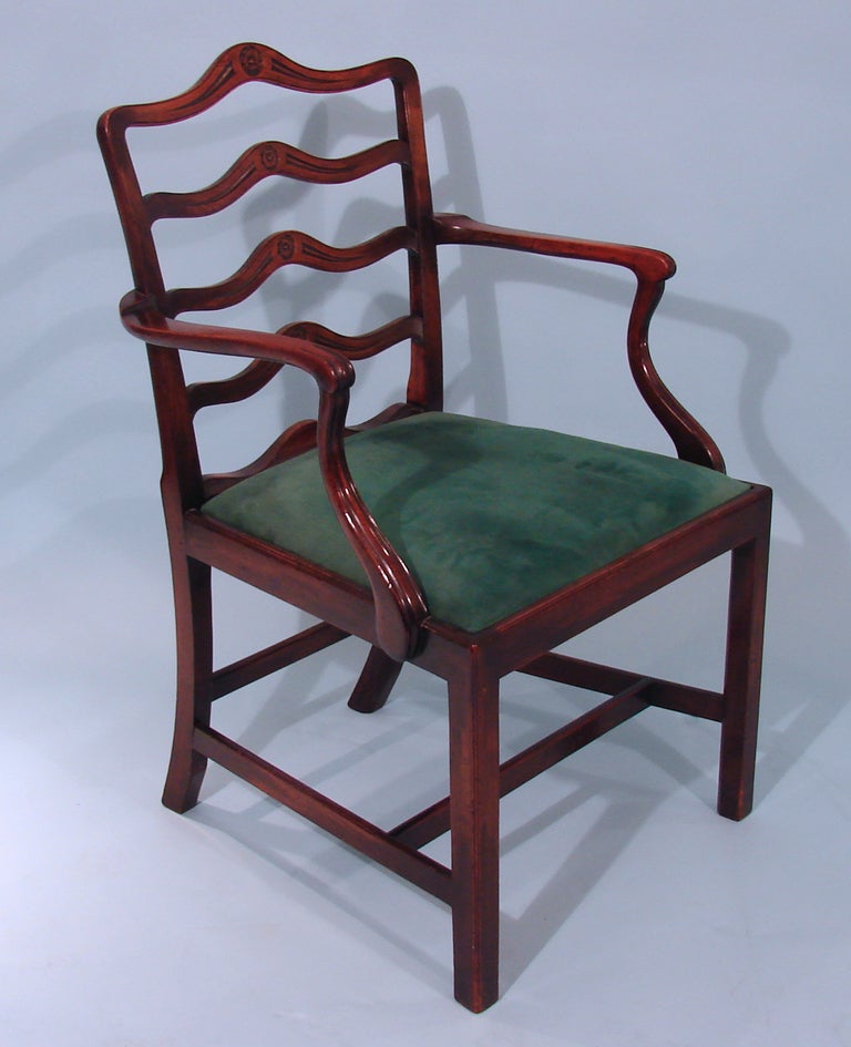Chippendale Mahogany Ladderback Armchair