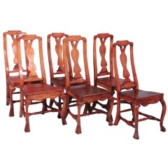 Set of Seven Baroque Walnut Chairs Set of Seven Baroque Walnut Chairs