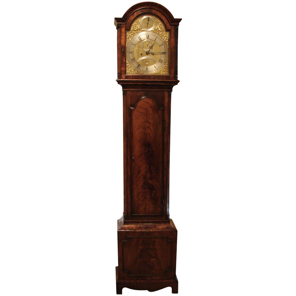 Elegant Georgian Mahogany 8 Day Tall Case Clock by John Crisp of London