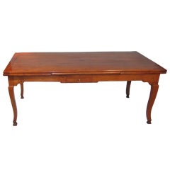 French Provincial Friutwood Draw Leaf Farm Table with Drawer