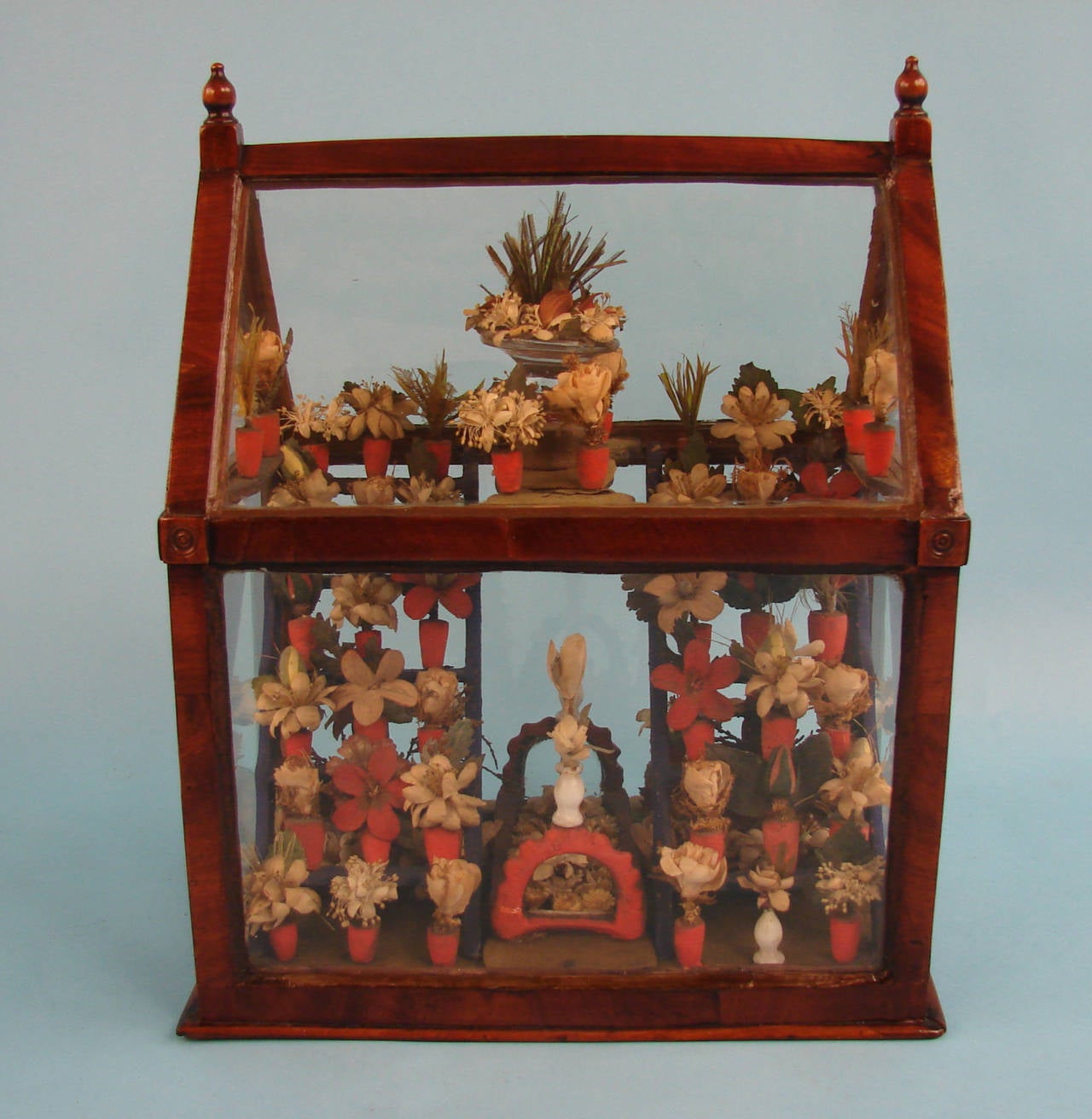 Rare and Charming Georgian Mahogany Miniature Hot House Diorama