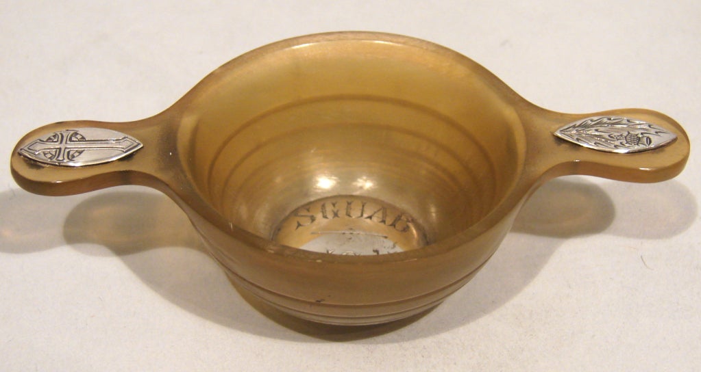Scottish Silver Mounted Horn Quaich