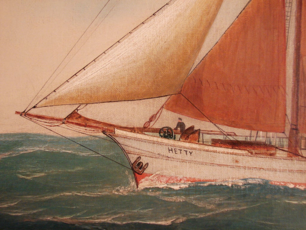 John Henry Mohrmann (Belgian, 1857-1916.) An attractive oil on canvas of a sailboat 