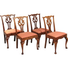 Assembled set of Georgian style oak side chairs