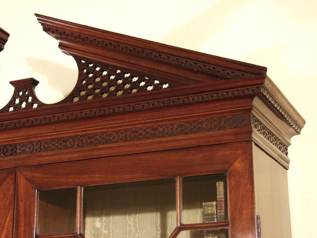 Chippendale Fine Quality George III Mahogany Secretary Bookcase