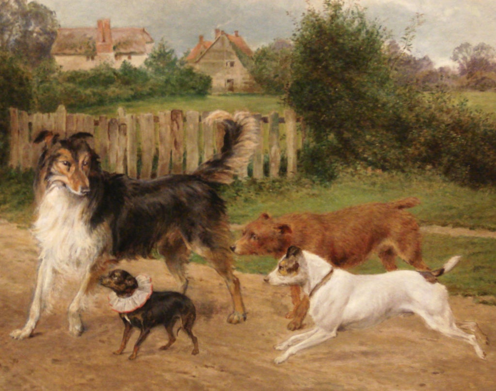 English Charming Oil on Canvas by Alfred W. Cooper