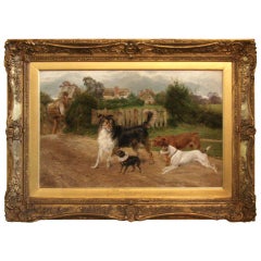 Charming Oil on Canvas by Alfred W. Cooper