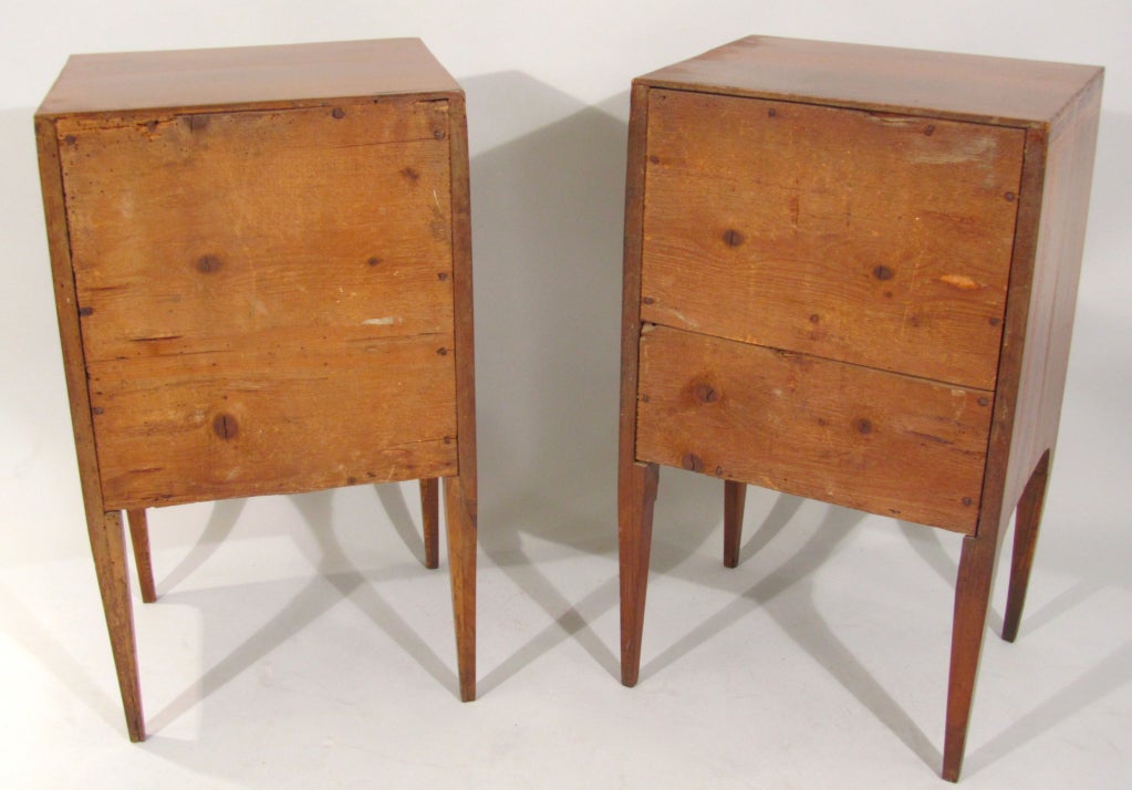 Pair Of Italian Neoclassical Two Drawer Commodini at 1stdibs
