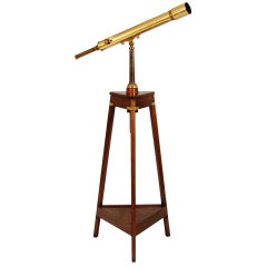 English Brass Telescope On Later Stand