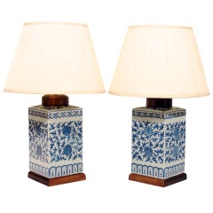 Vintage Pair Of Chinese Porcelain Jars Now Mounted As Table Lamps