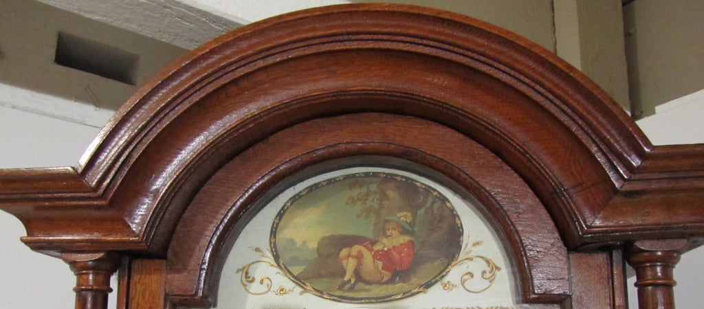 18th Century and Earlier English Oak Tall Case Clock