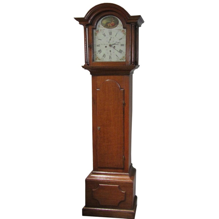 English Oak Tall Case Clock