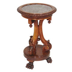 Stylish William IV Walnut Table with Marble Inset Top