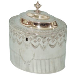 George III Sterling Lidded Tea Caddy