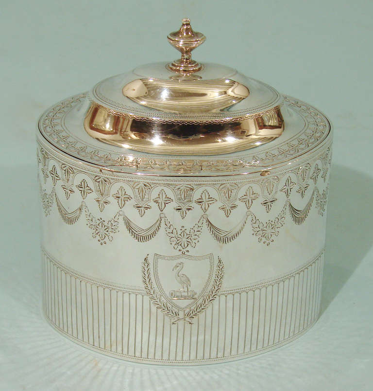 Georgian George III Sterling Lidded Tea Caddy