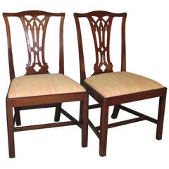 Pair of George III Mahogany Chippendale Side Chairs