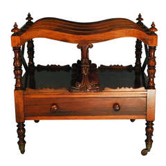 Fine Regency Rosewood Canterbury with Drawer