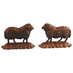 Pair of Cast Iron Sheep Doorstops