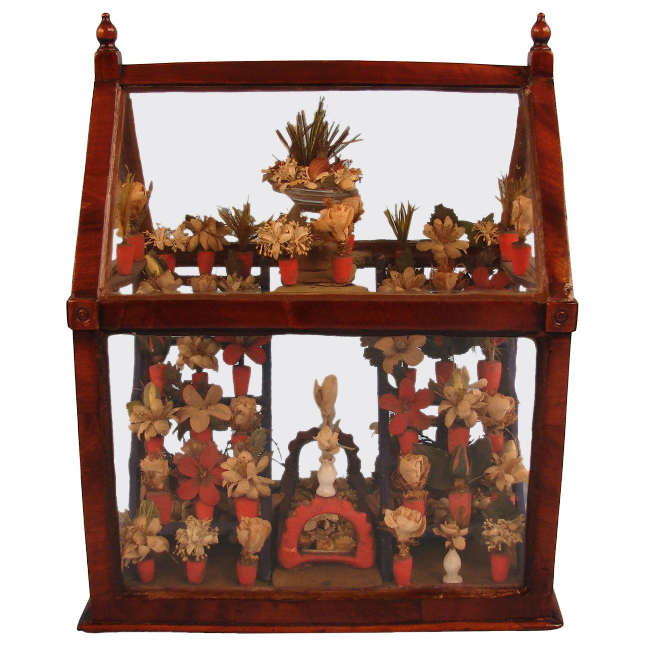 Rare and Charming Georgian Mahogany Miniature Hot House Diorama