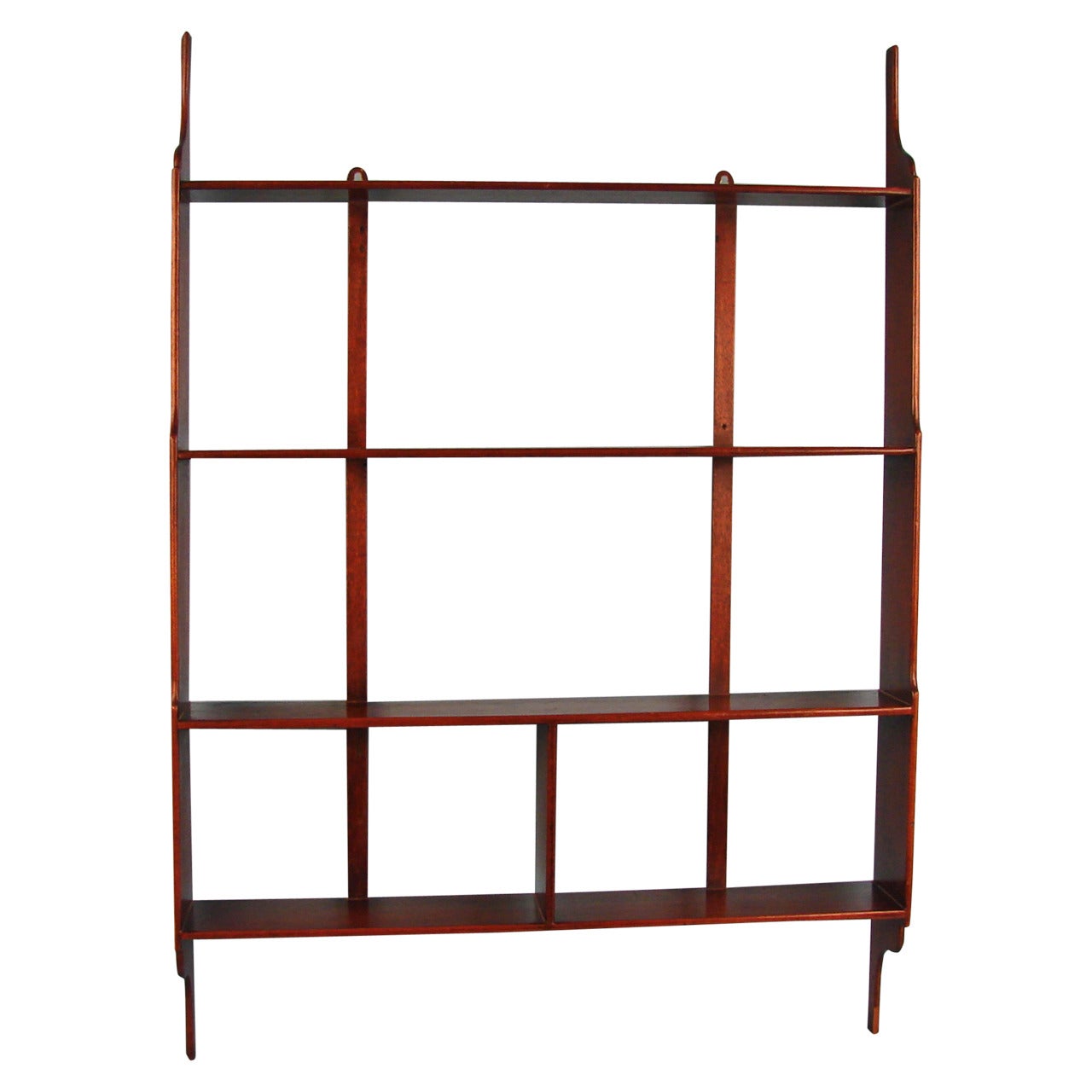 Georgian Mahogany Satinwood Banded Hanging Shelf