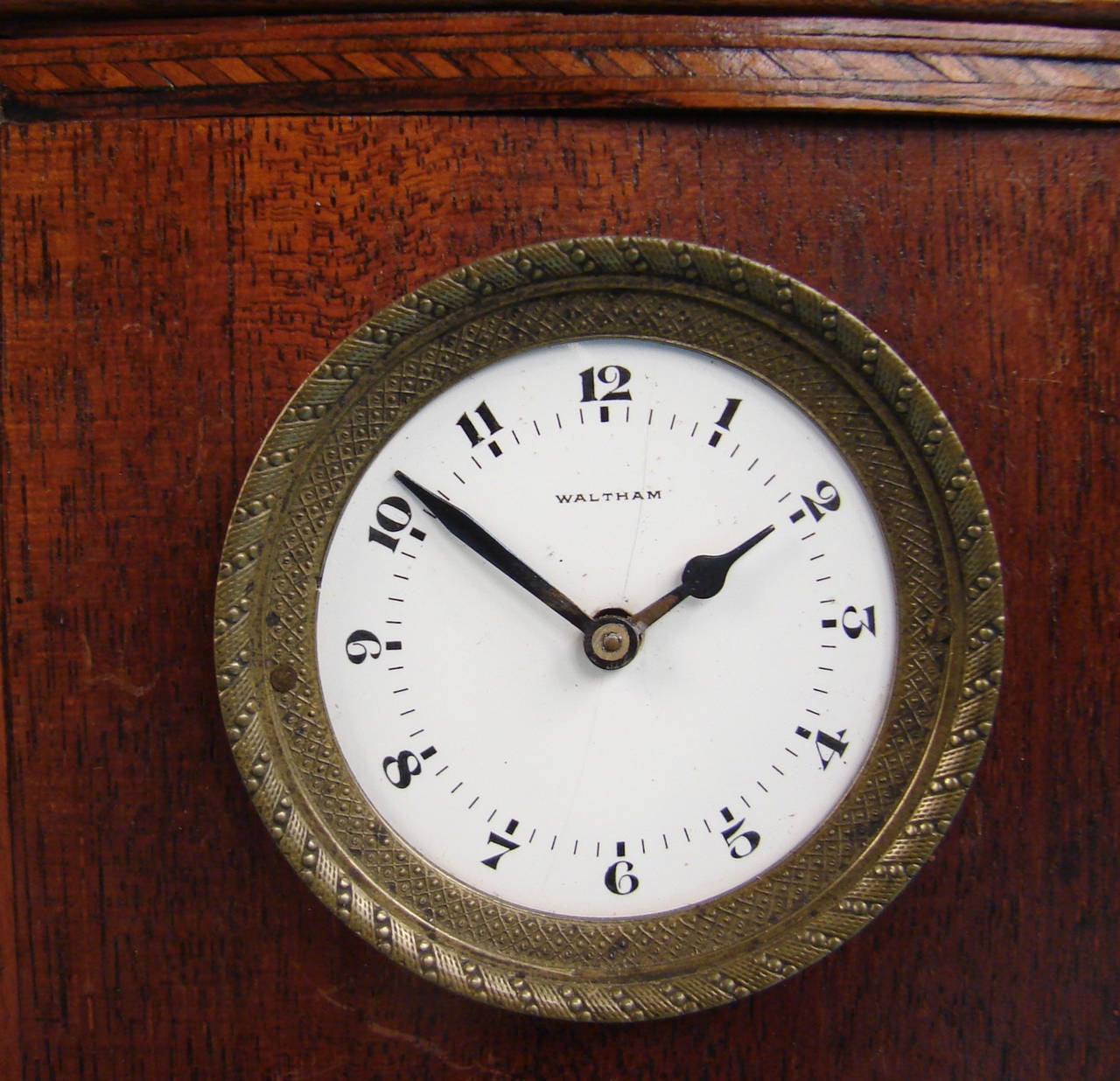 Folk Art American Federal Period Inlaid Mahogany Watch Holder