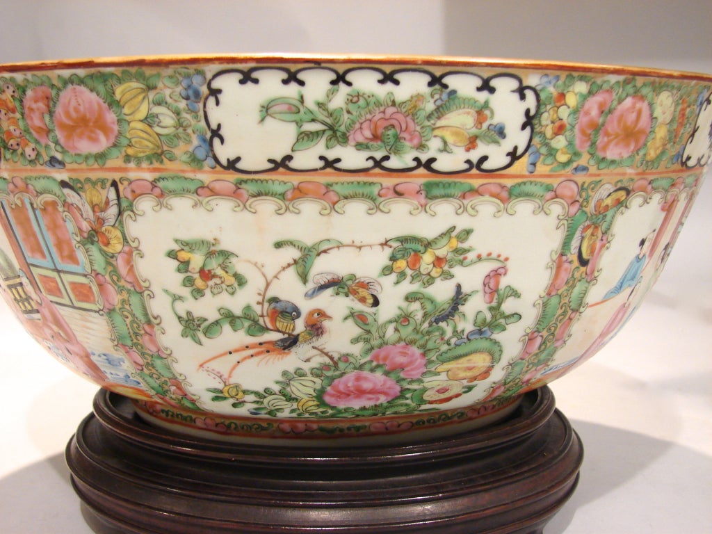 Chinese Rose Medallion Punch Bowl 2