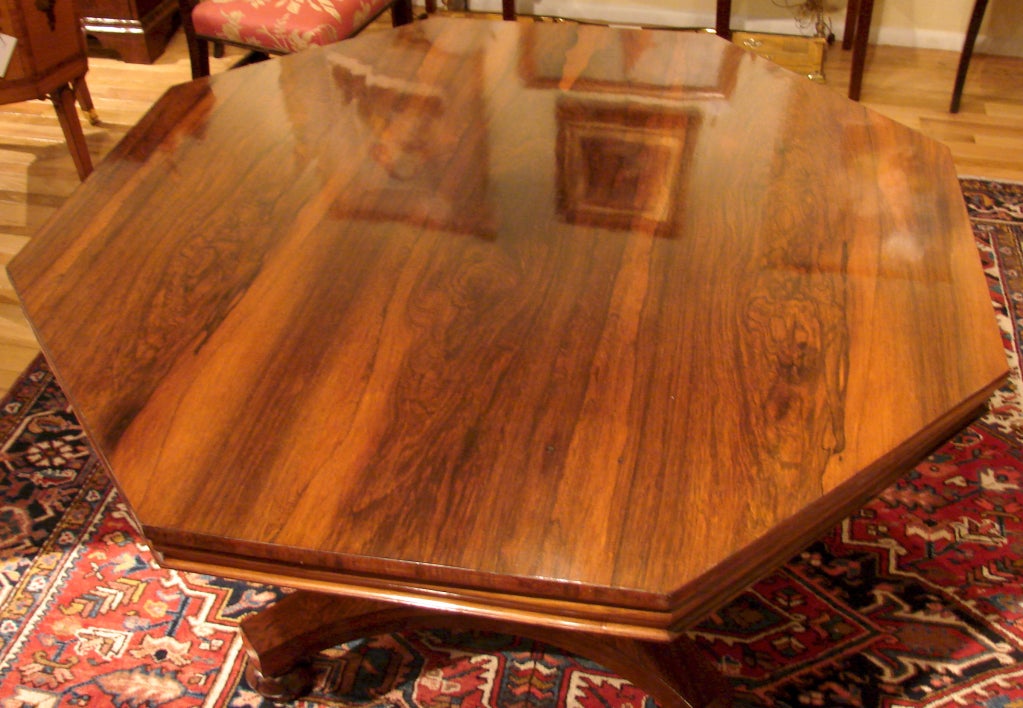 William IV Rosewood Octagonal Center Table