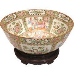 Chinese Rose Medallion Punch Bowl