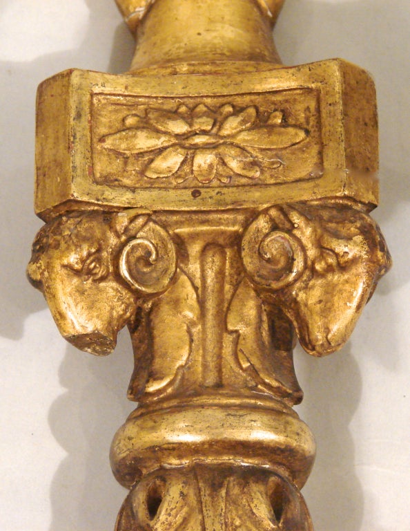 Pair of  French Giltwood and Gilt Composition Sconces