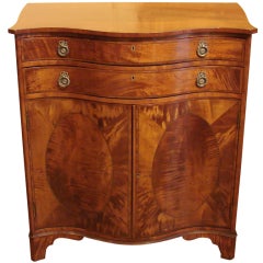 Elegant Serpentine Inlaid Satinwood Side Cabinet