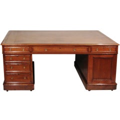 Antique Large English Mahogany Partners Desk