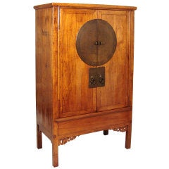 Vintage Chinese Hardwood 2 Door Cabinet