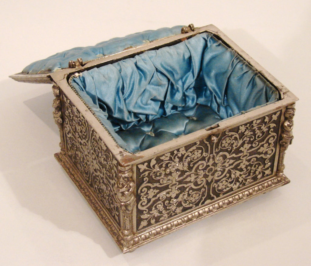 Renaissance Revival Steel Dresser Box Stamped O. Prachthauser In Excellent Condition In San Francisco, CA