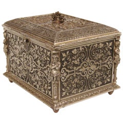 Renaissance Revival Steel Dresser Box Stamped O. Prachthauser