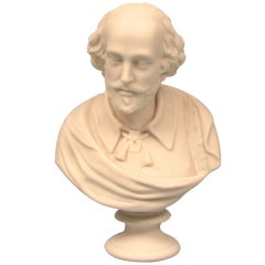 Antique English Parian Ware Bust of William Shakespeare