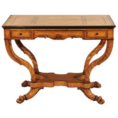 Charles X Inlaid Birch Writing Table