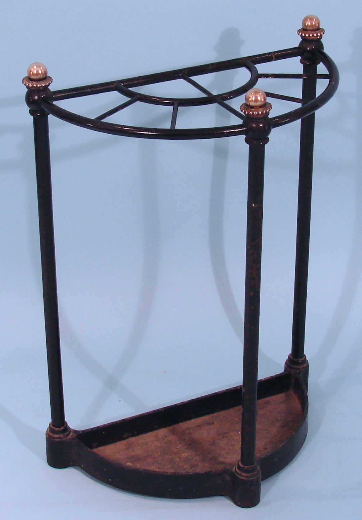 Painted Iron and Brass Umbrella Stand