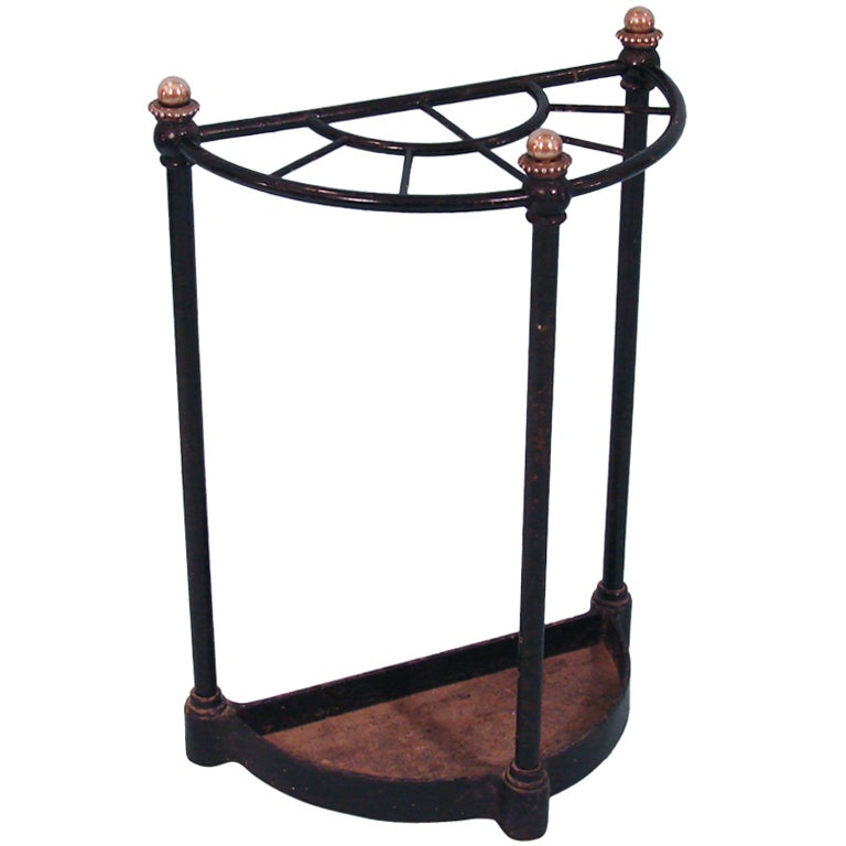 Painted Iron and Brass Umbrella Stand at 1stdibs