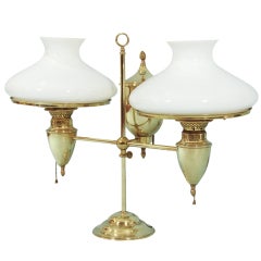 American Brass Double Students' Lamp by Bradley & Hubbard