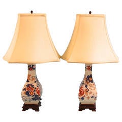 English Ironstone Vases as Lamps