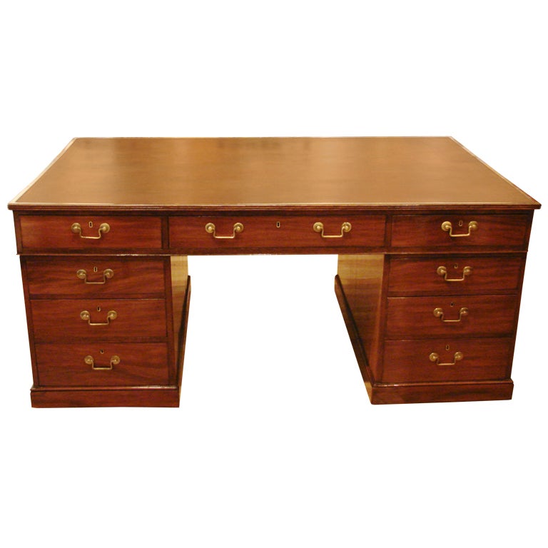 George III Mahogany Partners Desk