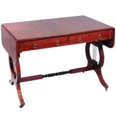 Antique Good Regency Rosewood Brass Inlaid Sofa Table